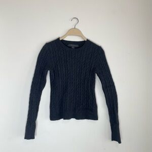 Express Design Studio Cable Knit Sweater Womens XS Cashmere wool Blend Black EUC